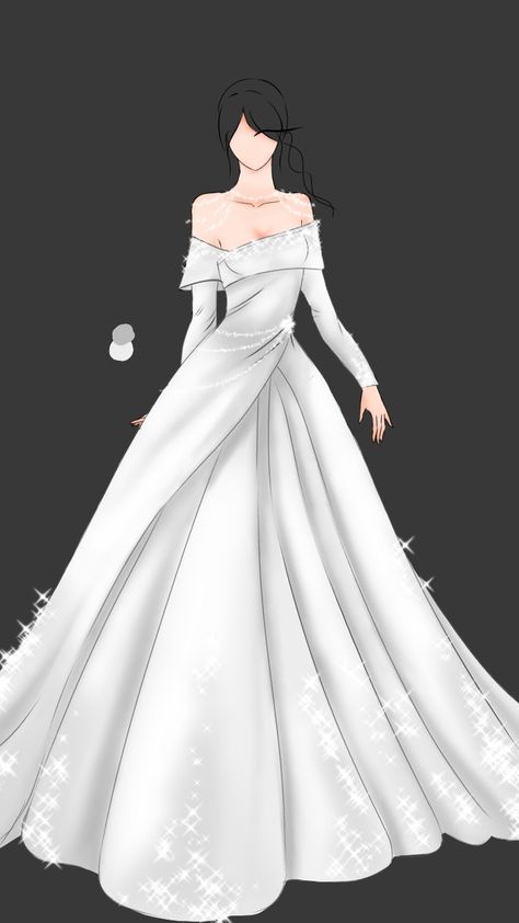 Wedding Dresses Art Drawing, Anime Wedding Dress Art, Bride Dress Drawing, Anime Wedding Dress, Wedding Dress Drawings, Korean Wedding Dress, Gown Drawing, Wedding Dress Sketches, Dress Illustration