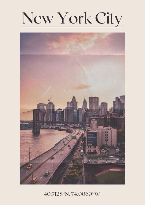 Pics For Room Wall Aesthetic, Ever Since New York Aesthetic, New York City Poster Vintage, New York Room Poster, Poster Prints New York, Aestethic Posters For Room, New York Inspired Bedroom, Room Posters Aesthetic Vintage, Nyc Poster Aesthetic