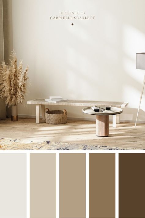 25+ Neutral Colour Palettes to Inspire Your Next Project | Gabrielle Scarlett Home Renovation Color Palette, Monochromatic Colors Art, Neutral Branding Color Palette, Neutral Colors Aesthetic, Neutral Branding, Earth Colour Palette, Branding Color Palette, Ivory Palette, Colors Aesthetic