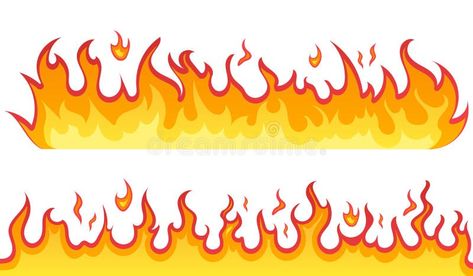 Hell Background, Fire Flames, Cartoon Style, Different Shapes, Cartoon Styles, Vector Icons, White Background, Stock Vector, Vector Illustration