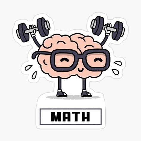 Get my art printed on awesome products. Support me at Redbubble #RBandME: https://www.redbubble.com/i/sticker/Math-Brain-Exercise-by-MixedGears/61943165.EJUG5?asc=u Math Related Designs, Cool Math Drawings, Cute Math Drawings, Maths Stickers Aesthetic, Cute Math Stickers, Maths Cartoon, Cute Math Doodles, Math Stickers Printable, Math Aesthetic Design