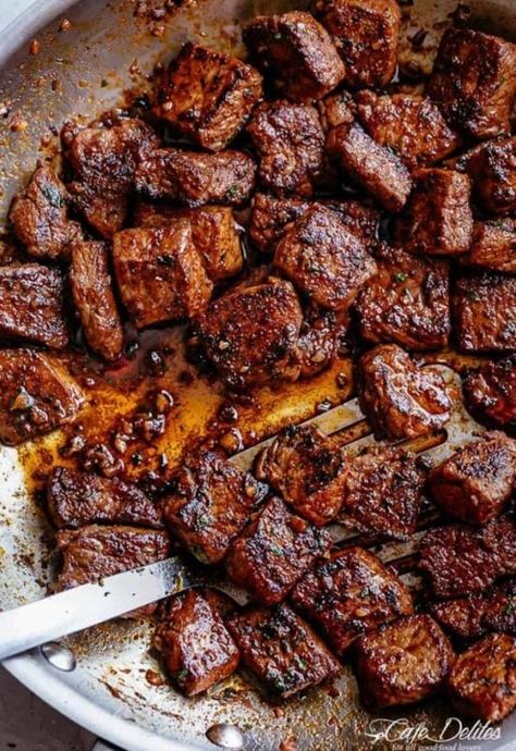 Beef Chunks Recipes, Cajun Butter Steak, Beef Stew Cubes, Beef Cube Steak Recipes, Beef Cubed Steak, Beef Cubes, Butter Steak Bites, Spaghetti With Ground Beef, Chinese Beef