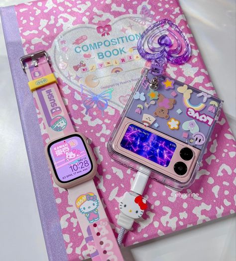 Kitty Aesthetic Pink, Hello Kitty Aesthetic Pink, Pink Aesthetic Kawaii, Don Lee, Flip Phone Aesthetic, Aesthetic Hello Kitty, Samsung Flip, Hello Kitty Phone, Dream Phone