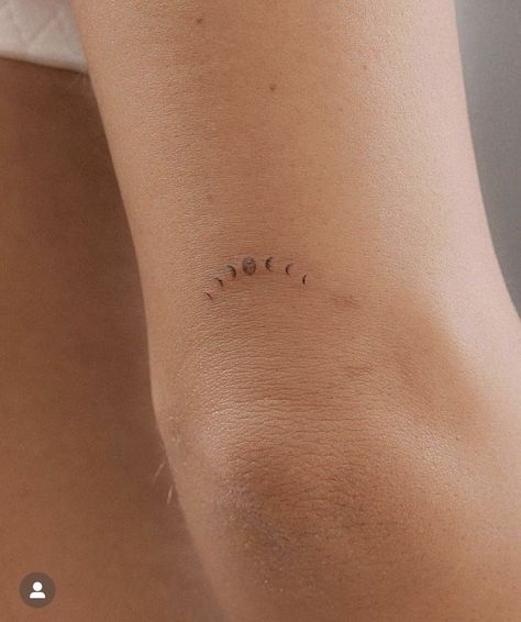 Less Human More Being Tattoo, Micro Moon Phase Tattoo, Mini Moon Phase Tattoo, Hidden Moon Tattoo, Tattoos Inspo Aesthetic, Cool Tattoo Locations For Women, Moon Phases Tattoo Placement, Micro Arm Tattoo, We Were Born Sick Tattoo