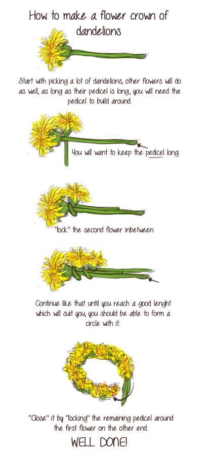 Dandelion Flower Crown, Diy Flower Crown, Fleurs Diy, A Dandelion, What To Do When Bored, Astuces Diy, Seni Dan Kraf, Dandelion Flower, Things To Do When Bored