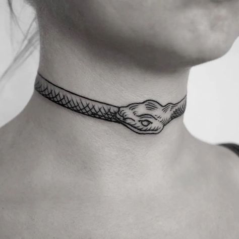 Tattoo uploaded by Terence Lim | Ouroboros tattoo by SVA TTT #SVATTT #ouroboros #necktattoo #illustrative #linework #Esoteric #Esoterictattoo #Esoterictattoos #occult #darkart | 1284114 | Tattoodo Jormungandr Tattoo, Snake Tattoo Meaning, Floral Back Tattoos, Viking Tattoo Symbol, Ouroboros Tattoo, Serpent Tattoo, Necklace Tattoo, Neck Tattoos Women, Snake Tattoo Design