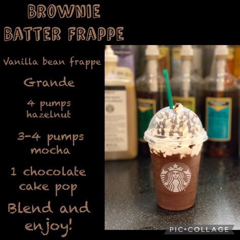 Brownie Frappuccino Starbucks, Brownie Starbucks Drink, Espresso Brownies Starbucks, Cake Batter Frappuccino Starbucks, Starbucks Copycat Recipes Drinks, Starbucks Specialty Drinks, Vanilla Bean Frappe, Starbucks Halloween Drinks, Starbucks Chocolate