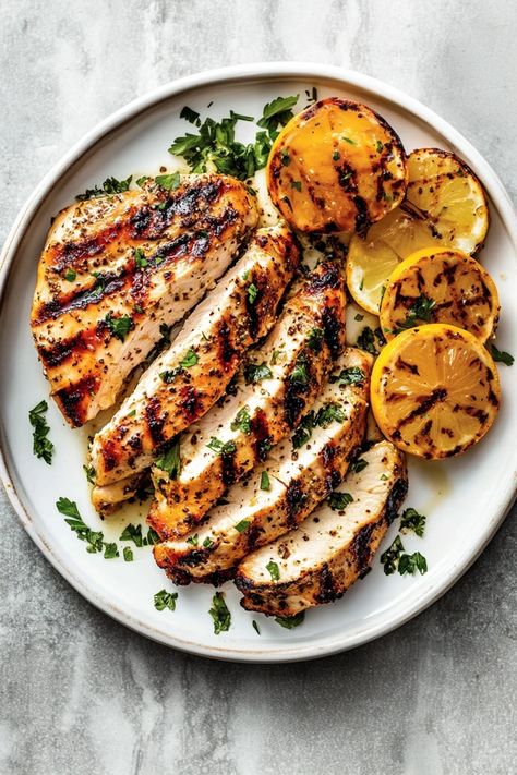 Craving perfectly grilled, juicy chicken with a Mediterranean twist? This Greek chicken marinade bursts with zesty lemon, garlic, oregano, and olive oil flavors—just like a sunny day in Greece! Whether baked, grilled, or pan-seared, it guarantees tender, flavorful chicken every time. #GreekChicken #ChickenMarinade #GreekRecipes #MediterraneanChicken #GrilledChicken #EasyChickenDinner #HealthyRecipes #JuicyChicken #ChickenLove #FoodieLife Grilled Herb Chicken Recipes, Roman Style Chicken, Mezeh Mediterranean Grill Recipes, Mediterranean Marinade For Chicken, Medditeranean Food Recipes Chicken, Greek Baked Chicken, Lemon Greek Chicken, Greek Chicken Recipe, Greek Marinade For Chicken