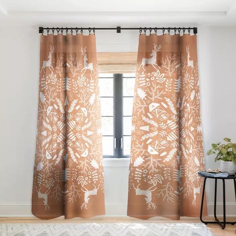 Pimlada Phuapradit Winter Forest 2 Single Panel Sheer Window Curtain - Deny Designs : Target Boho Curtains Living Room, Cabin Curtains, Curtains Rods, Sliding Door Curtains, Damask Curtains, Boho Dining Room, Sheer Window Curtains, Dining Room Curtains, Boho Curtains