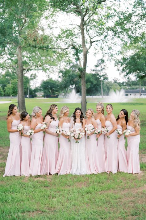 Light Pink Bridesmaid Dresses Mismatched, Blush And Bashful Wedding, Blushing Pink Bridesmaid Dresses, Classic Wedding Colors, Wedding Ideas Pink, Petal Pink Bridesmaid Dresses, Pastel Pink Bridesmaid Dresses, Pale Pink Bridesmaid Dresses, Pink Bridal Party