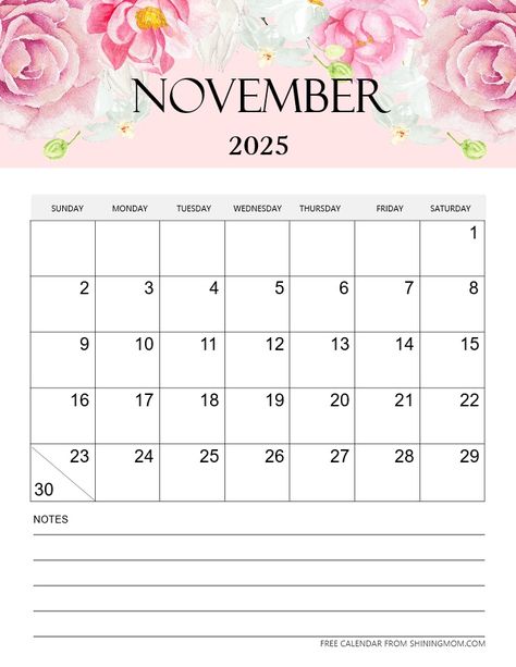 November calendar 2025 floral November Calendar, Calendar Board, Cute Calendar, Monthly Calendar Template, Stay Productive, Free Calendar, 2025 Calendar, Calendar Printable, Printable Calendar