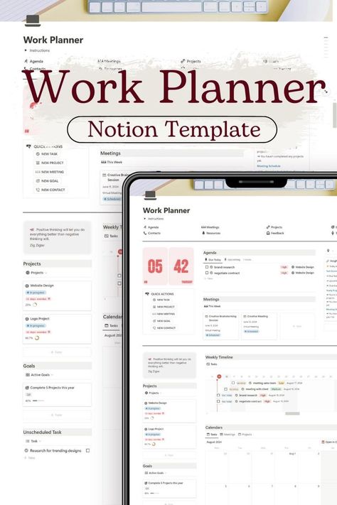 Maximize your productivity and project efficiency with our minimalist Work Planner Notion Template. Streamline your workflow and centralize your tasks, projects, and goals in one sleek Notion Dashboard for ultimate productivity. What you will get? ✅ A PDF copy with the link to the Notion Template Terms of Use: ✅ For Personal use only ✅ You cannot resell this template to anyone. 📌IMPORTANT REMINDERS: ✅ This planner only works with the Notion app and Notion.So (website). ✅ You need to create your Notion Template Work, Notion Freelance, Study Planner Free, Life Planner Organization, Mom Things, Study Apps, Time Tracker, Organized Chaos, Daily Task