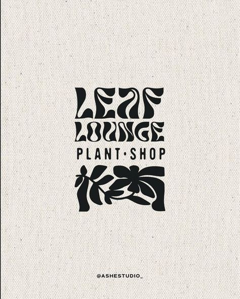 Ashes Studio | Logo + Brand Designer on Instagram: "LEAF LOUNGE 🌱 [branding] we went 70’s for this cute plant shop’s branding retro prints + canvas flower bags what do you think? 🤍 @briefclub @e.nash.design" Plant Logos Design, Plant Store Logo, Plant Logo Design Branding, Pink Pothos, Plant Shop Branding, Plant Logo Ideas, Plant Shop Logo, Plant Typography, Plant Branding