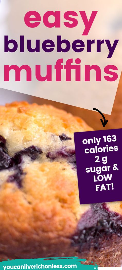 Low Sugar Blueberry Muffins, Low Calorie Blueberry Muffins, Low Fat Blueberry Muffins, 3 Week Workout, Low Fat Muffins, Low Calorie Muffins, Bakery Style Blueberry Muffins, Blueberry Muffin Recipe, Easy Blueberry Muffins