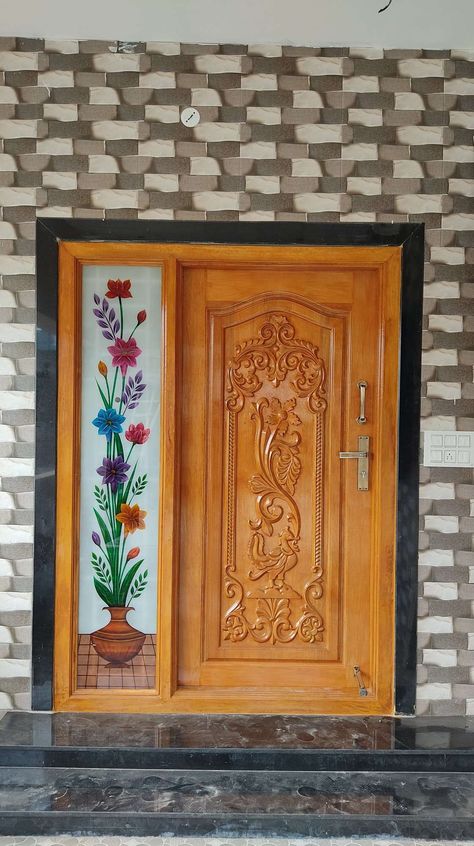 Main Wood Door Design Entrance, Front Wood Door Design, Tek Wood Main Door Design, Best Wooden Door Design, Design Doors Wood, Mean Door Design Wood, Front Door Glass Design Modern, Front Main Door Design Wood, Main Doors For Home