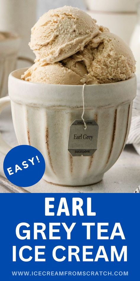 Easy Earl Grey Tea Ice Cream Recipe - Ice Cream From Scratch Olive Oil Ice Cream Recipes, Earl Gray Ice Cream, Honey Ice Cream Recipe, Tea Ice Cream Recipe, Frozen Custard Recipes, Grey Ice Cream, Earl Grey Ice Cream, Ice Cream From Scratch, Homemade Ice Cream Recipes Machine