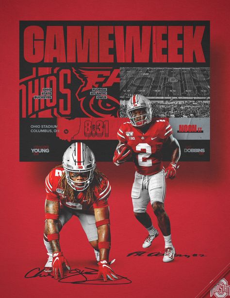 Ohio State Football on Twitter: "Only a few more days until our season opener. Who's ready for some Ohio State football?  #GoBucks  #ToughLove… " Ohio State Football Graphics, Lacrosse Graphics, College Football Graphics, Matchday Graphics, Game Day Graphics, Football Marketing, Game Day Quotes, Sport Graphics, Football Graphics