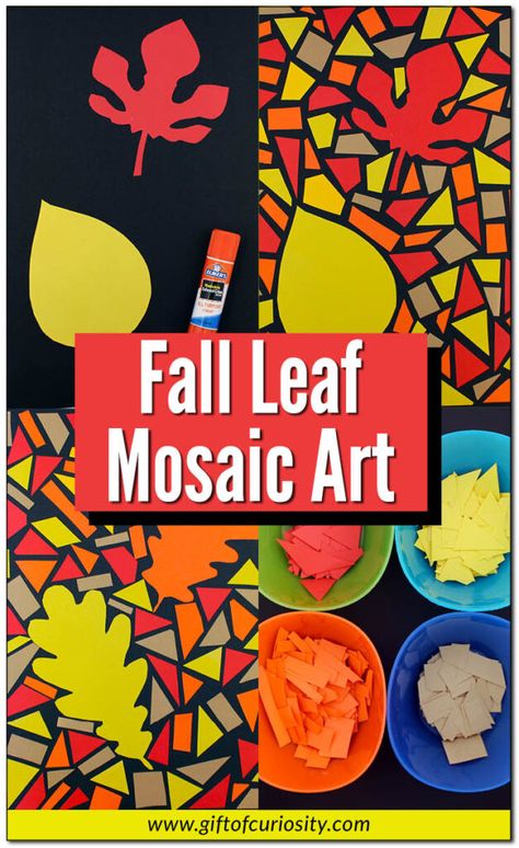 Mosaic Fall Leaves, Autumn Art For Kindergarten, Fall Reflections Art Project, Fall Leaf Mosaic Art, Fall Art Projects Grade 1, 2nd Grade Mosaic Art, Grade 2 Fall Art Ideas, Fall Art Classroom, Fall Themed Art Projects Elementary