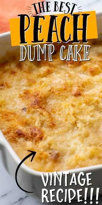 Peach Dump Cake, Easy Peach Cobbler Recipe, Peach Dessert Recipes, Cakes To Make, Warm Desserts, Dessert Simple, Peach Desserts, Dump Meals, Vanilla Cake Mixes