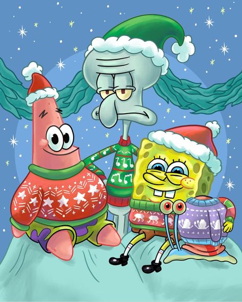 Spongebob Christmas Wallpaper, Christmas Spongebob, Spongebob Christmas, Christmas Wallpaper Iphone Cute, Spongebob Drawings, Just Juice, Mens Hairstyles Thick Hair, Spongebob Wallpaper, Wallpaper Iphone Christmas