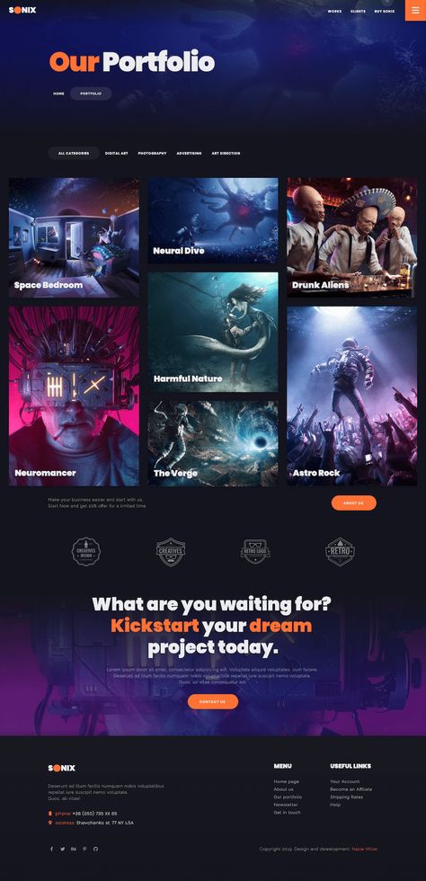 Sonix - Creative Portfolio Showcase Template #Creative, #Sonix, #Portfolio, #Template 3d Artist Portfolio Website, Creative Portfolio Website, Portfolio Layout Template, Online Portfolio Design, Artist Portfolio Website, Portfolio Designs, Game Website, Portfolio Photo, Portfolio Examples