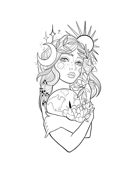 Juno Goddess Tattoo, Pumpkin Painting Stencils, Stencils For Furniture, Tattoo Wallpaper, Floral Thigh Tattoos, Illustration Tattoo, Goddess Tattoo, Painting Stencils, Drawing Stencils