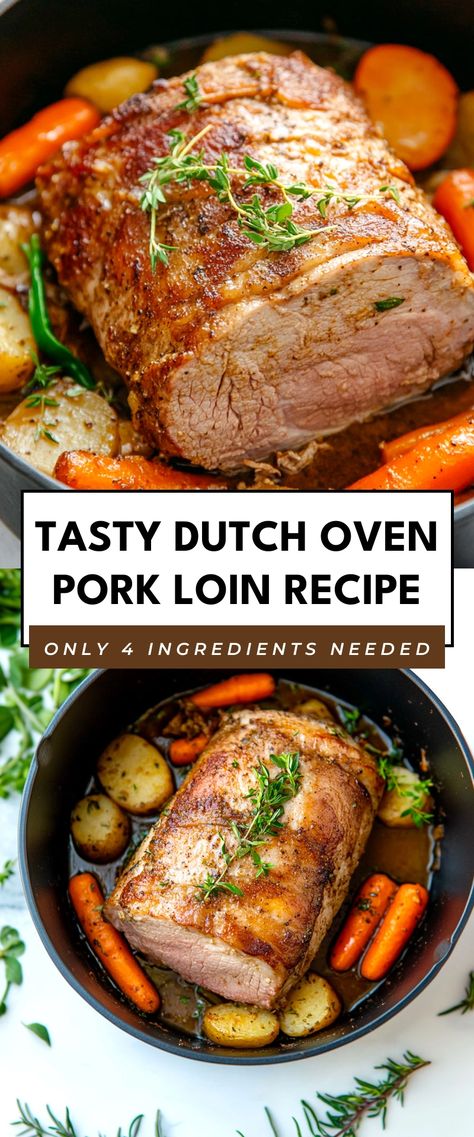 Image for Tasty Dutch Oven Pork Loin Recipe The Best Pork Loin Recipes, Best Way To Cook A Pork Loin, Tender Pork Loin Recipes Oven, Pork Loin Pot Roast, Pork Tenderloin Pot Roast, Pork Loin Recipes For Christmas Dinner, Braised Pork Loin Dutch Ovens, How To Cook Pork Loin Roast, Recipe For Pork Loin Roast