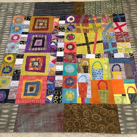 My mom's improv wonky quilt top! Mostly Marcia Derse fabri… | Flickr Embellished Quilts, Improve Quilting, Graphic Quilts, Improvisational Quilting, Gwen Marston, Contemporary Quilting, Improv Piecing, Marcia Derse, Abstract Quilts