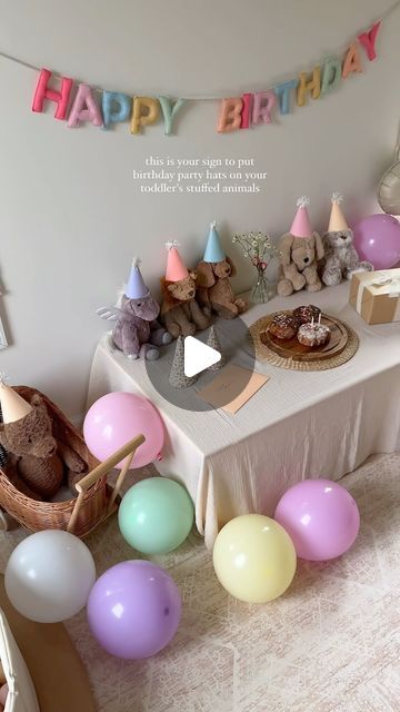 Two Year Old Birthday Party Girl Ideas, Party Animals 2nd Birthday, 2nd Birthday Morning Surprise, Toddler Birthday Morning Surprise, Two Cute Birthday Party, Stuffed Animal Birthday Party, 2 Year Birthday Theme Girl, Two Year Old Birthday Party Girl, Stuffed Animal Party