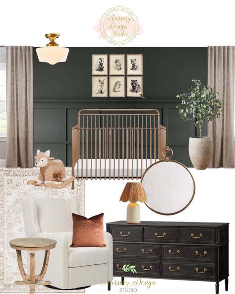 Carter's by DaVinci Arlo Recliner … curated on LTK Nursery Ideas Moody, Dark Nursery Ideas Girl, Moody Girl Nursery, Dark Teal Nursery, Nursery Dark Wood, Moody Boy Nursery, Dark Green Baby Nursery, Moody Nursery Ideas, Dark Academia Nursery