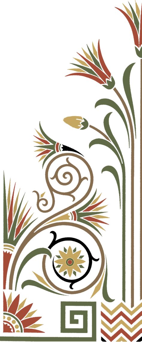 Egyptian Design Pattern Ancient Egypt, Egyptian Art Patterns, Egyptian Motifs Design Ancient Egypt, Egyptian Flower Art, Egyptian Motifs Pattern, Ancient Egyptian Patterns, Egyptian Motifs Design, Lotus Print Pattern, Pheronic Design