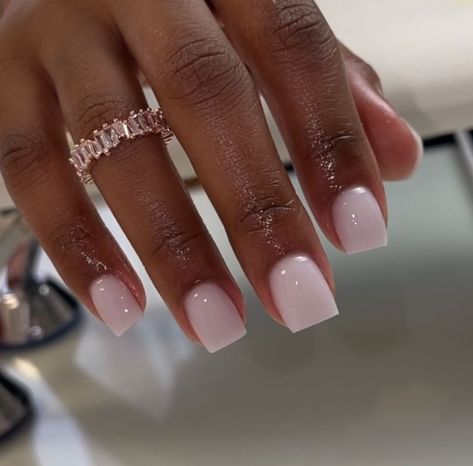 White Gel Nails, Overlay Nails, Kutek Disney, Milky Nails, Acrylic Toe Nails, White Acrylic Nails, Girly Acrylic Nails, Her Nails, Work Nails