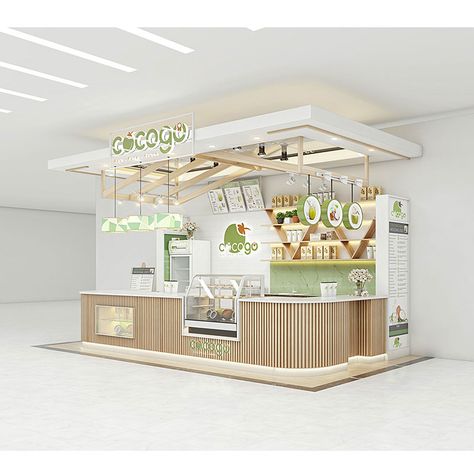 Fresh coconut milk smoothies juice kiosk food stall 3d design Coconut Stand Ideas, Open Kiosk Design, Food Booth Design, Juice Kiosk, Booth Design Food, Smoothie Stand, Food Stand Design, Cafe Floor Plan, Food Stall Design