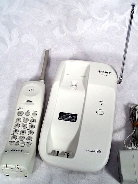 Sold 1990s SONY Cordless Telephone SPP-W110 CLEARSCAN 25 #Sony Cordless Phones, School Life Memories, Cordless Telephone, Antique Phone, Retro Gadgets, Magazine Collage, Cordless Phone, Vintage Phones, Vintage Telephone