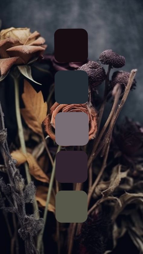 Dark Boho Color Palette, Gothic Color Palette, Dark Home Decor, Color Schemes Colour Palettes, Palette Ideas, Dark Home, Colour Ideas, Color Palette Design, Color Inspo