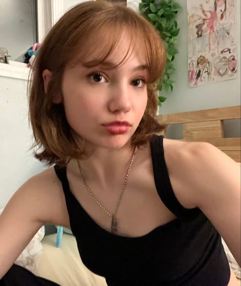 Short Hair With Soft Bangs, Cute Layered Bob, Small Fringe Hair, Short Hair Inspo Aesthetic Round Face, French Bob With Wispy Bangs, Short Hair Inspo With Bangs, Layered Hair Short With Bangs, Short Haircut Bangs Round Face, Short Hair With Wispy Curtain Bangs