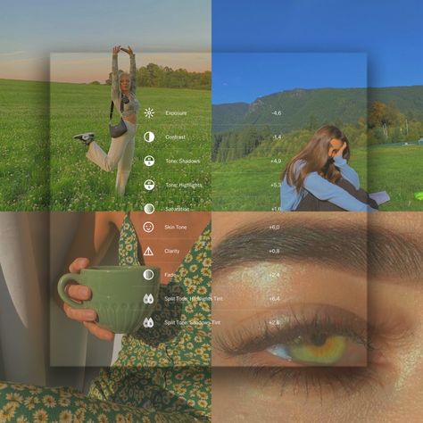 How To Edit On Vsco, Vsco Filter Settings, Vsco Editing Tutorials, Vsco Photo Filters, Vsco Photo Edit, Cute Vsco Filters, Vsco Green Aesthetic, Aesthetic Vsco Edits, Vsco Aesthetic Edit