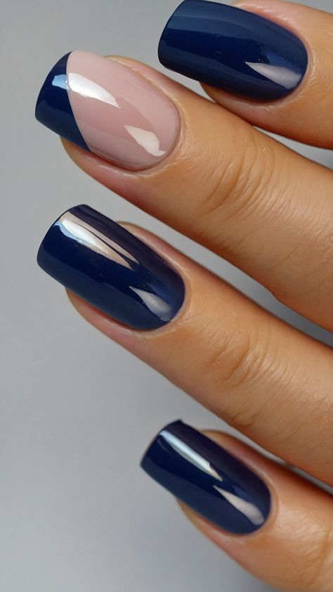 Discover the ultimate guide to blue nail designs that will give your summer 2024 manicure a trendy edge From captivating dark navy shades to refreshing light blue ideas this blog post features a variety of stunning designs that cater to every style Whether youre looking for royal blue nails to make a statement or sky-inspired artwork for a subtle touch weve curated the best dark navy art styles that are perfect for the season Explore creative and unique designs that showcase Dark Blue Manicure Ideas, Dark Blue Light Blue Nails, Dark Blue Classy Nails, Navy Blue And Cream Nails, Nail Designs Deep Blue, Simple Dark Blue Nail Designs, Navy Nails With Gold, Navy Fall Nails, Dark Blue And Pink Nails