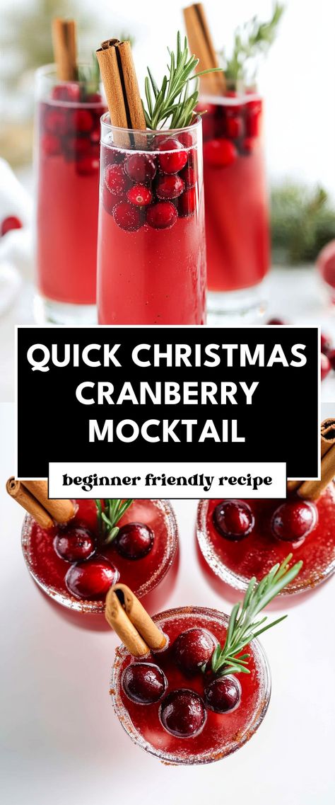 Image for Quick Christmas Cranberry Mocktail Mock Tail Christmas Drinks, Christmas Breakfast Mocktail, Christmas Cocktail And Mocktail, Cranberry Mojito Mocktail, Cranberry Mocktail Holiday Cocktails, Healthy Christmas Mocktail, Christmas Mock Tail, Friendsmas Drink Ideas, Holiday Beverages Nonalcoholic