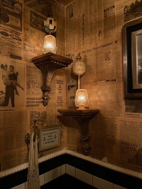 Speak East Decor, Prohibition Style Bathroom, Speakeasy Wine Bar, Prohibition Wallpaper, Speakeasy Room Decor, Small Speakeasy Room, Prohibition Style Bar, Roaring 20s Home Decor, Underground Speakeasy Aesthetic