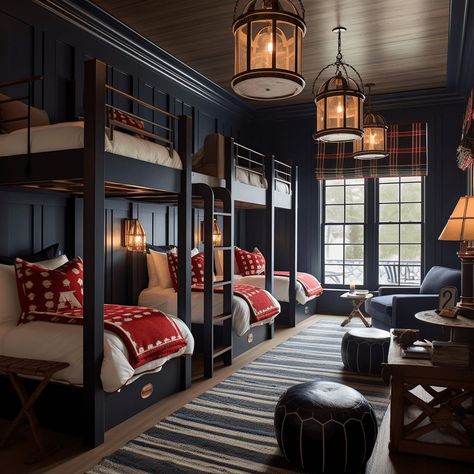 15 Coastal Bunk Room Ideas to Copy - Casually Coastal Luxury Bunk Bed Rooms, Bunk Bed Boy Room, Built In Bunk Bed Ideas, 2 Bunk Beds In One Room, Build In Bunk Beds, Beach House Bunk Room Ideas, Bunk Room Bedding, Boys Bunk Beds Room Ideas, Coastal Bunk Room