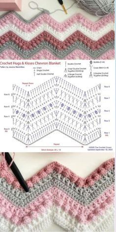 Uncinetto Zig Zag, Zig Zag Crochet, Blanket Tutorial, Crochet Rugs, Chevron Crochet, Chevron Blanket, Crochet Bedspread Pattern, Crochet Blanket Designs, Hugs Kisses