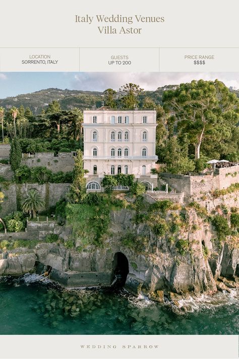 House On A Cliff, Villa Astor, Wedding Venues In Italy, Greg Finck, Wedding Venues Italy, Italy Coast, Best Destination Wedding Locations, Cliff Wedding, Lake Como Villas