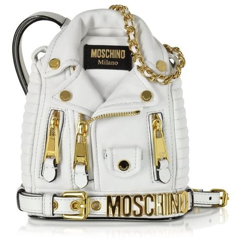 Moschino Handbags Nappa Leather Biker Jacket Backpack ($1,705) ❤ liked on Polyvore featuring bags, backpacks, white, day pack backpack, backpacks bags, zip top bag, moschino and rucksack bag Moschino Backpack, Cute Laptop Bags, Moschino Handbags, Moschino Bag, Moschino Bags, Knapsack Bag, Studded Backpack, White Backpack, Pack Backpack