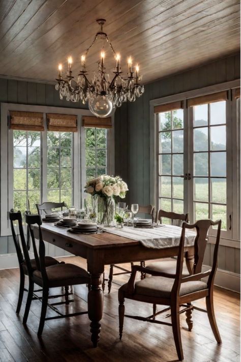 Cozy Cottage Life Moody Dining Room Ideas, English Dining Room, Classic English Kitchen, Dining Room Decorating Ideas, Dining Room Decorating, Dark Dining Room, Dining Room Victorian, Cottage Dining Rooms, Dining Room Updates