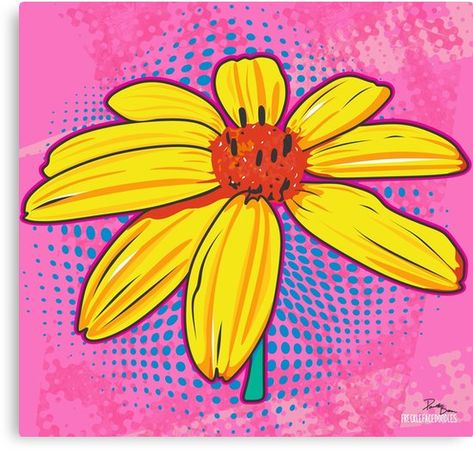 'Bohemian Colorful Spring Floral Pop Art' by FFDoodles. A burst of botanical pop art flower! I created this using Corel Draw X8 Graphic Suite.     #popart #popartist #graphicdesign #graphicdesiger #redbubble #flower #walldecor #wallart #artforsale #daisy #pop #culture #corel #coreldraw #ffdoodles #digitalart Floral Pop Art, Flowers Pop Art, Pop Art Nature, Flower Pop Art, Pink Comic, Pop Art Flowers, Art Final, Pop Art Images, Lemon Flowers