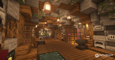 Minecraft Storage room Minecraft Chest Storage Ideas, Cute Underground House Minecraft, Cool Storage Room Ideas Minecraft, Mc Chest Room Ideas, Minecraft Building Storage Room, Chest Room Minecraft Ideas Outside, Storage Rooms In Minecraft, Craft Room Minecraft, Mining Base Minecraft