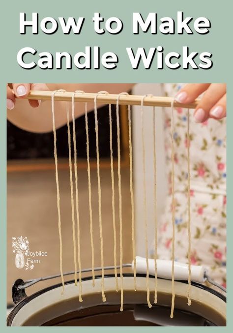 Diy Candle Wick With Yarn, Candle Wicks Diy, How To Make Candles From Lard, Candle Wax Diy, Homemade Wick For Candles, Cheap Candle Making, Diy Wicks For Candles, How To Make A Wick For A Candle, Wax Sticks Craft