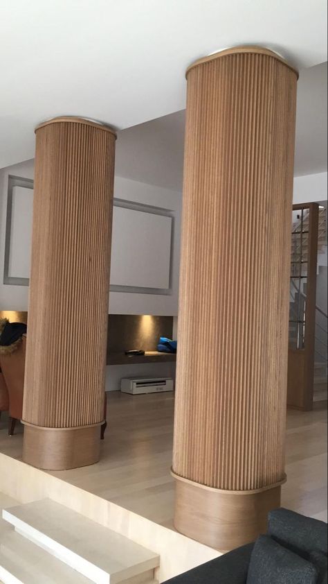 Modern Column Decoration Ideas 2023 | Living Room Column Decorating Ideas 2023 Round Column Decoration Ideas, Round Column Design Interior, Column Wrap Ideas, Column Design Interior Luxury, Modern Columns Interior, Column Design Modern, Column In Living Room, Interior Column Design, Modern Column Design