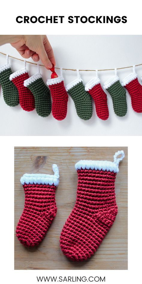 Crochet Stocking Small, Crochet Small Stocking, Small Stocking Crochet Pattern, Small Crochet Christmas Stocking, Small Crochet Stocking Pattern, Crochet Small Stocking Pattern Free, Crochet Mini Stocking Pattern Free, Crochet Stocking Pattern Free, Crochet Advent Calendar